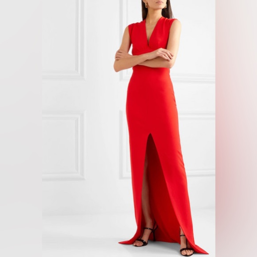 Solace London Red Maxi Dress with Front Slit size 2 - Picture 2 of 10